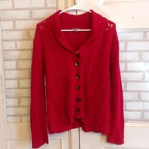 J Jill Womens Knit button up sweater size large (j7)